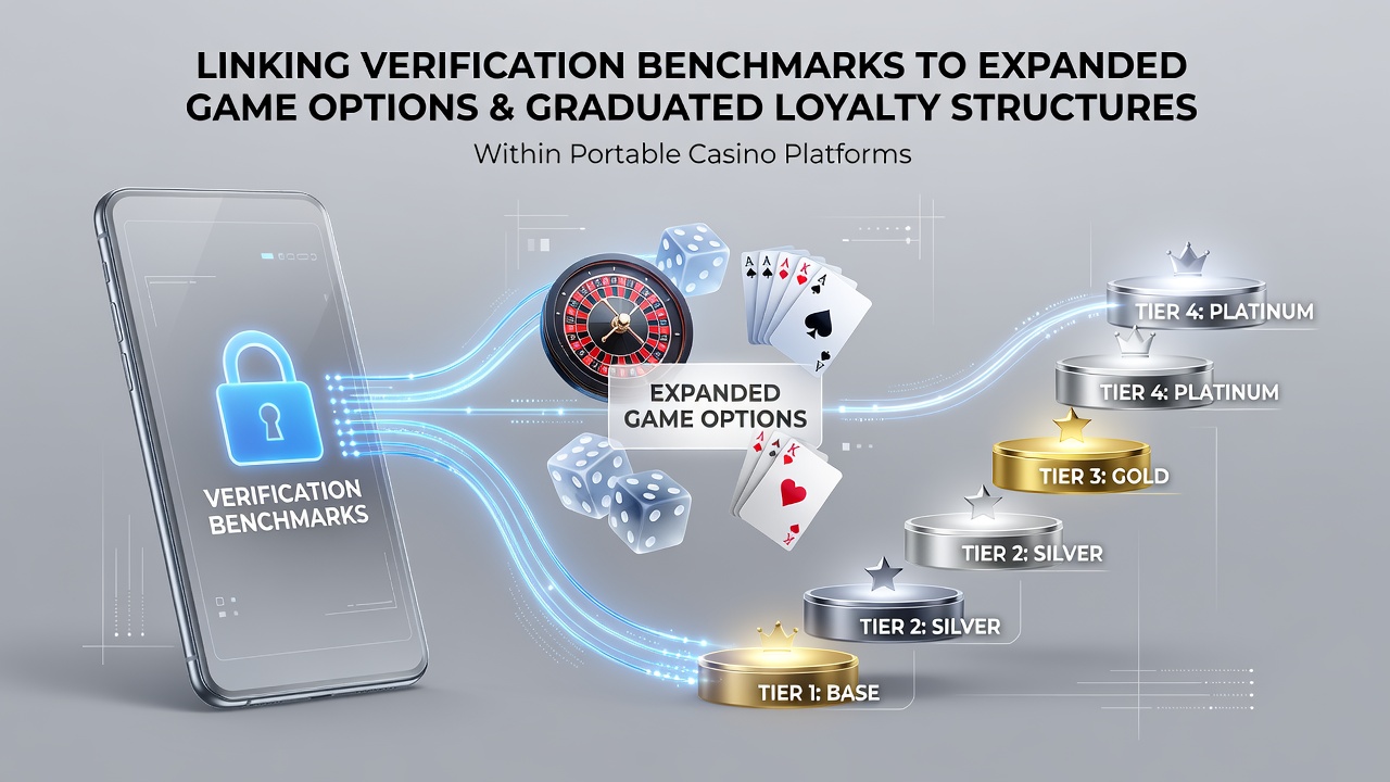 Mobile casino interface showing verified game library and loyalty tier progression on a smartphone screen